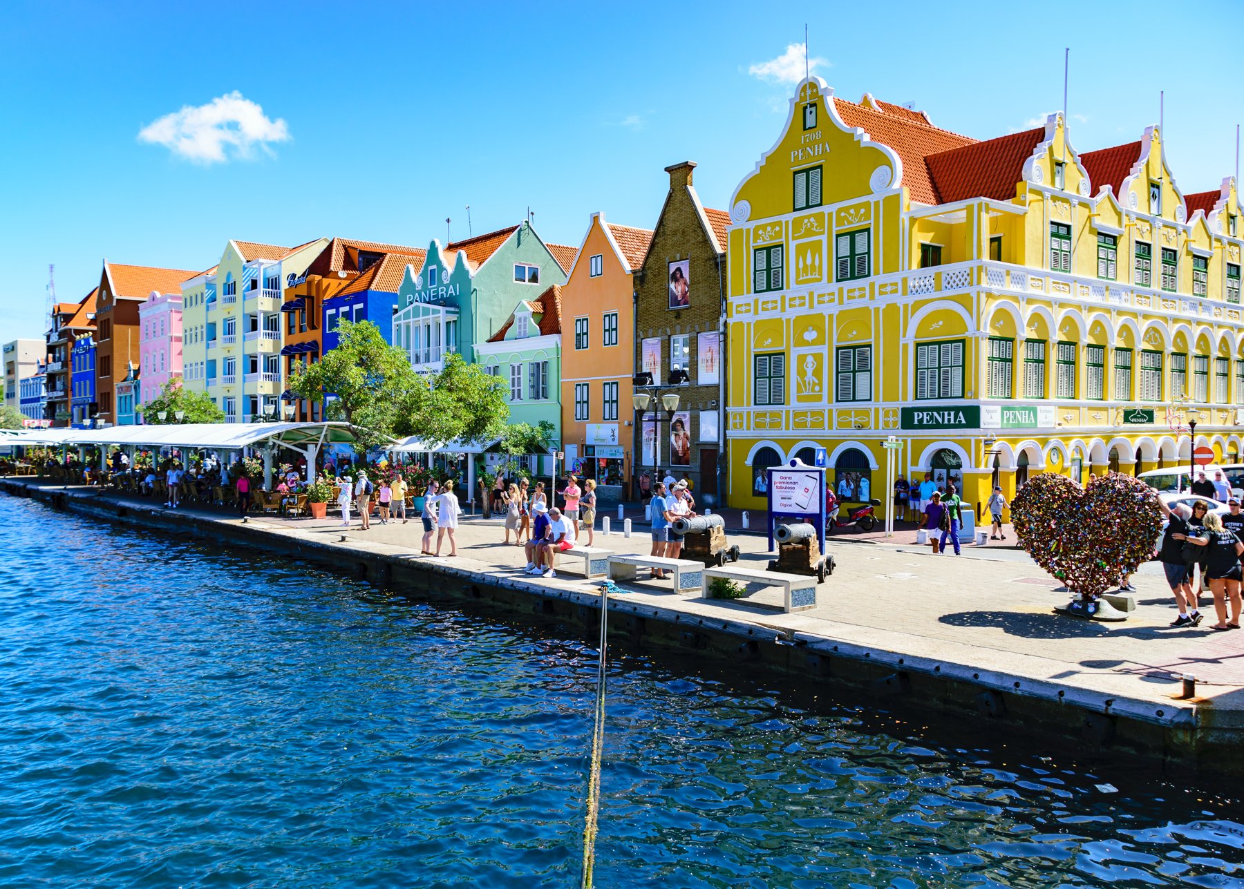 Colorful waterfront buildings in Willemstad, Curaçao